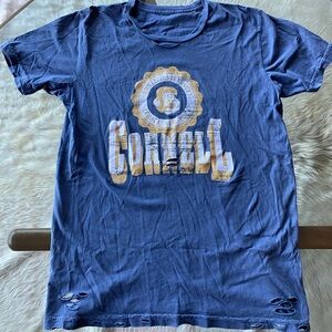 Blue Cornell University ‘distressed’ Graphic T-Shirt, Sz Small